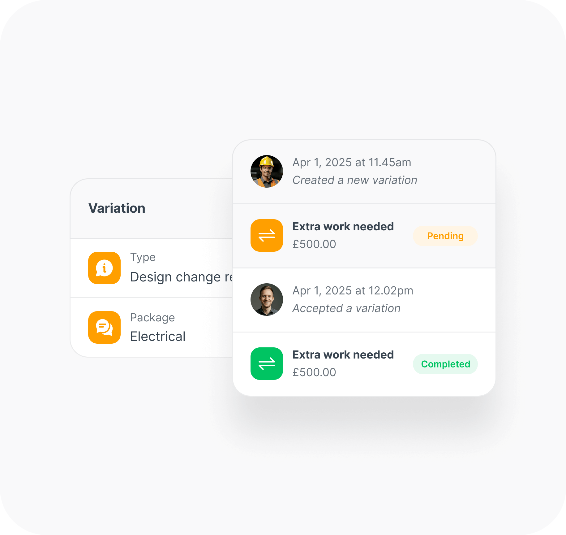 Manage variations